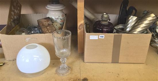 Oil lamps & misc items